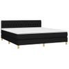 Cama Doble | Cama Box Spring | Cama Para Adultos Con Colchón Led Tela Negro 180x200 Cm Cfw537587