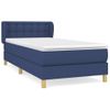 Cama Individual | Cama Box Spring | Cama Para Adultos Con Colchón Tela Azul 100x200 Cm Cfw185041