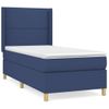 Cama Individual | Cama Box Spring | Cama Para Adultos Con Colchón Tela Azul 100x200 Cm Cfw795520