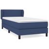 Cama Individual | Cama Box Spring | Cama Para Adultos Con Colchón Tela Azul 100x200 Cm Cfw895710