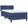 Cama Individual | Cama Box Spring | Cama Para Adultos Con Colchón Tela Azul 100x200 Cm Cfw895710