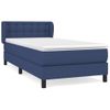 Cama Individual | Cama Box Spring | Cama Para Adultos Con Colchón Tela Azul 100x200 Cm Cfw210832