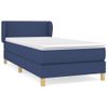 Cama Individual | Cama Box Spring | Cama Para Adultos Con Colchón Tela Azul 100x200 Cm Cfw213388