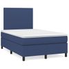 Cama Matrimonial | Cama Para Adultos | Cama Box Spring Con Colchón Tela Azul 120x190 Cm Cfw609780