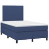 Cama Matrimonial | Cama Para Adultos | Cama Box Spring Con Colchón Tela Azul 120x190 Cm Cfw609780