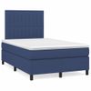 Cama Matrimonial | Cama Para Adultos | Cama Box Spring Con Colchón Tela Azul 120x190 Cm Cfw667600