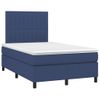 Cama Matrimonial | Cama Para Adultos | Cama Box Spring Con Colchón Tela Azul 120x190 Cm Cfw667600