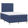 Cama Matrimonial | Cama Para Adultos | Cama Box Spring Con Colchón Tela Azul 120x190 Cm Cfw342346