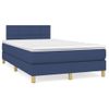 Cama Matrimonial | Cama Para Adultos | Cama Box Spring Con Colchón Tela Azul 120x190 Cm Cfw780996