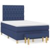 Cama Matrimonial | Cama Para Adultos | Cama Box Spring Con Colchón Tela Azul 120x200 Cm Cfw489023