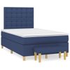 Cama Matrimonial | Cama Para Adultos | Cama Box Spring Con Colchón Tela Azul 120x200 Cm Cfw830238