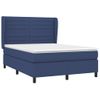 Cama Doble | Cama Box Spring | Cama Para Adultos Con Colchón Tela Azul 140x190 Cm Cfw208487