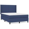 Cama Doble | Cama Box Spring | Cama Para Adultos Con Colchón Tela Azul 140x190 Cm Cfw245480