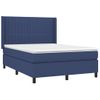 Cama Doble | Cama Box Spring | Cama Para Adultos Con Colchón Tela Azul 140x190 Cm Cfw245480