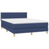 Cama Doble | Cama Box Spring | Cama Para Adultos Con Colchón Tela Azul 140x190 Cm Cfw340066