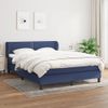 Cama Doble | Cama Box Spring | Cama Para Adultos Con Colchón Tela Azul 140x190 Cm Cfw797595