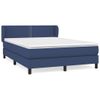 Cama Doble | Cama Box Spring | Cama Para Adultos Con Colchón Tela Azul 140x190 Cm Cfw797595