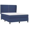 Cama Matrimonial | Cama Para Adultos | Cama Box Spring Con Colchón Tela Azul 140x190 Cm Cfw916521