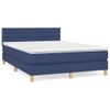 Cama Doble | Cama Box Spring | Cama Para Adultos Con Colchón Tela Azul 140x190 Cm Cfw470450