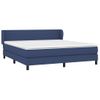 Cama Matrimonial | Cama Para Adultos | Cama Box Spring Con Colchón Tela Azul 160x200 Cm Cfw410302