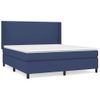 Cama Matrimonial | Cama Para Adultos | Cama Box Spring Con Colchón Tela Azul 160x200 Cm Cfw368078