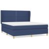 Cama Matrimonial | Cama Para Adultos | Cama Box Spring Con Colchón Tela Azul 160x200 Cm Cfw645221