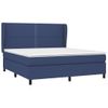 Cama Matrimonial | Cama Para Adultos | Cama Box Spring Con Colchón Tela Azul 180x200 Cm Cfw761787