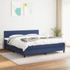 Cama Matrimonial | Cama Para Adultos | Cama Box Spring Con Colchón Tela Azul 180x200 Cm Cfw599676