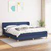 Cama Matrimonial | Cama Para Adultos | Cama Box Spring Con Colchón Tela Azul 180x200 Cm Cfw783787