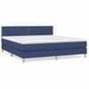 Cama Matrimonial | Cama Para Adultos | Cama Box Spring Con Colchón Tela Azul 180x200 Cm Cfw454819