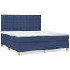 Cama Matrimonial | Cama Para Adultos | Cama Box Spring Con Colchón Tela Azul 180x200 Cm Cfw656869