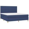 Cama Matrimonial | Cama Para Adultos | Cama Box Spring Con Colchón Tela Azul 180x200 Cm Cfw656869