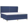 Cama Matrimonial | Cama Para Adultos | Cama Box Spring Con Colchón Tela Azul 200x200 Cm Cfw613560