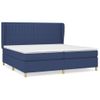 Cama Matrimonial | Cama Para Adultos | Cama Box Spring Con Colchón Tela Azul 200x200 Cm Cfw235390