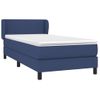 Cama Individual | Cama Box Spring | Cama Para Adultos Con Colchón Tela Azul 80x200 Cm Cfw830919