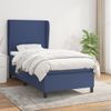 Cama Individual | Cama Box Spring | Cama Para Adultos Con Colchón Tela Azul 90x190 Cm Cfw815528