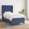 Cama Individual | Cama Box Spring | Cama Para Adultos Con Colchón Tela Azul 90x190 Cm Cfw523334