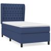 Cama Individual | Cama Box Spring | Cama Para Adultos Con Colchón Tela Azul 90x190 Cm Cfw523334