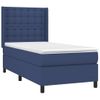 Cama Para Adulto | Cama Individual | Cama Box Spring Con Colchón Tela Azul 90x190 Cm Cfw827623