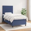 Cama Individual | Cama Para Adultos | Cama Box Spring Con Colchón Tela Azul 90x190 Cm Cfw127038