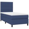 Cama Individual | Cama Para Adultos | Cama Box Spring Con Colchón Tela Azul 90x190 Cm Cfw127038