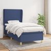 Cama Individual | Cama Box Spring | Cama Para Adultos Con Colchón Tela Azul 90x190 Cm Cfw861208