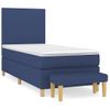 Cama Individual | Cama Box Spring | Cama Para Adultos Con Colchón Tela Azul 90x190 Cm Cfw555803