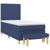 Cama Individual | Cama Box Spring | Cama Para Adultos Con Colchón Tela Azul 90x190 Cm Cfw555803