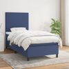 Cama Individual | Cama Box Spring | Cama Para Adultos Con Colchón Tela Azul 90x190 Cm Cfw465678