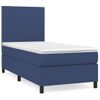 Cama Individual | Cama Box Spring | Cama Para Adultos Con Colchón Tela Azul 90x190 Cm Cfw465678