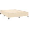 Cama Doble | Cama Box Spring | Cama Para Adultos Con Colchón Tela Color Crema 140x190 Cm Cfw892967