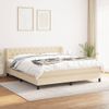 Cama Matrimonial | Cama Para Adultos | Cama Box Spring Con Colchón Tela Color Crema 160x200 Cm Cfw592145