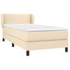 Cama Individual | Cama Para Adultos | Cama Box Spring Con Colchón Tela Color Crema 90x190 Cm Cfw240625