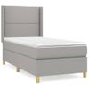 Cama Individual | Cama Box Spring | Cama Para Adultos Con Colchón Tela Gris Claro 100x200 Cm Cfw858447